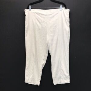 J. Jill Linen‎ Stretch Women’s XL Gray Cropped Ankle Pants Elastic Waist Pockets